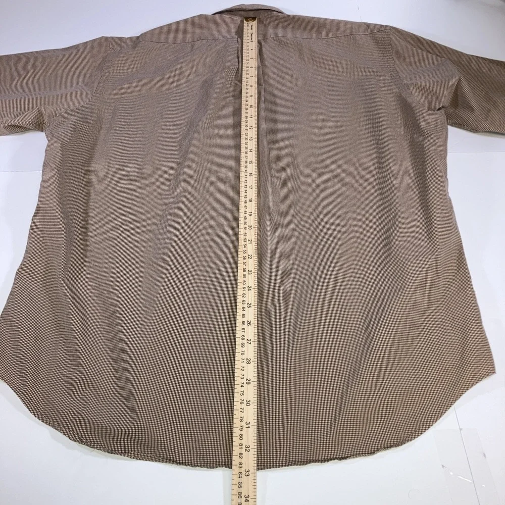Polo Ralph Lauren Blake Shirt Mens L Brown Micro Gingham Relaxed Fit Cotton